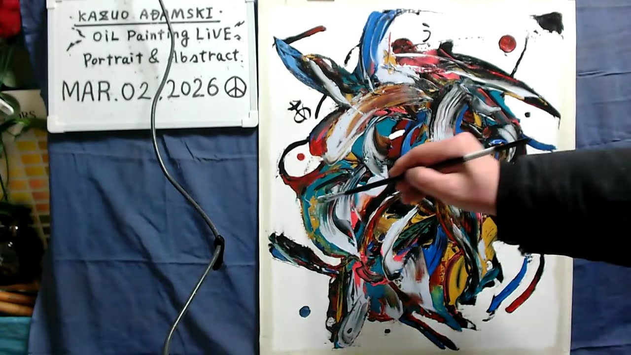 Oil painting  abstract day 3  op1646-3  [LIVE]--  