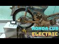 Honda super cub c50 restoration  add hub motor and test  part 2 project hyper electric motorbike