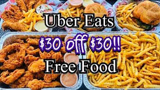 Uber Eats Free Food!! $30 off !! Free food promo code | 2020