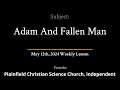 May 12th 2024 weekly lesson  adam and fallen man