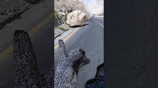 huge stone on the Road | Karakoram Highway