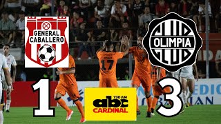 Gral Caballero 1 Olimpia 3, Relato de Bruno Pont, Cardinal 730 AM, Torneo Apertura 2024