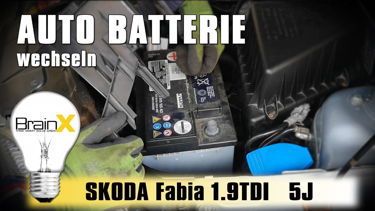 Auto Batterie wechseln Starterbatterie wechseln Skoda Fabia - YouTube