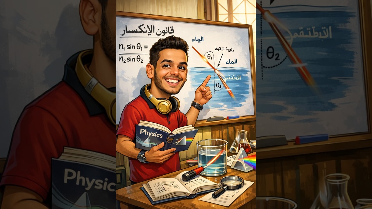 انكسار الضوء وقانون سنيل - فيزياء 2 ثانوي - ترم تاني 2026
