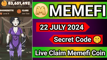 Memefi Secret Reward Combo Today !! Memefi 22.Jul.2024 Combo !! Memefi daily combo today