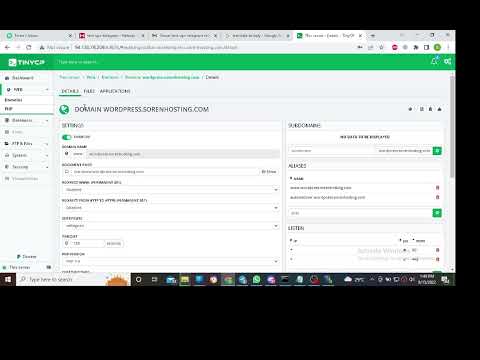 Install TinyCP on Ubuntu 20.04 with Nginx + PHP + SSL + Wordpress + MariaDB Part 1