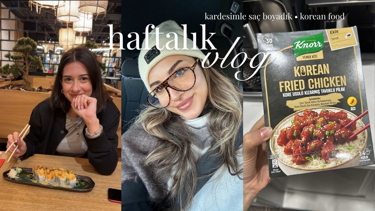 bunu abartmakta haklıymışsınız🤩 kardesim saçını boyattı şok oldum ve kore yemekleri deniyoruz