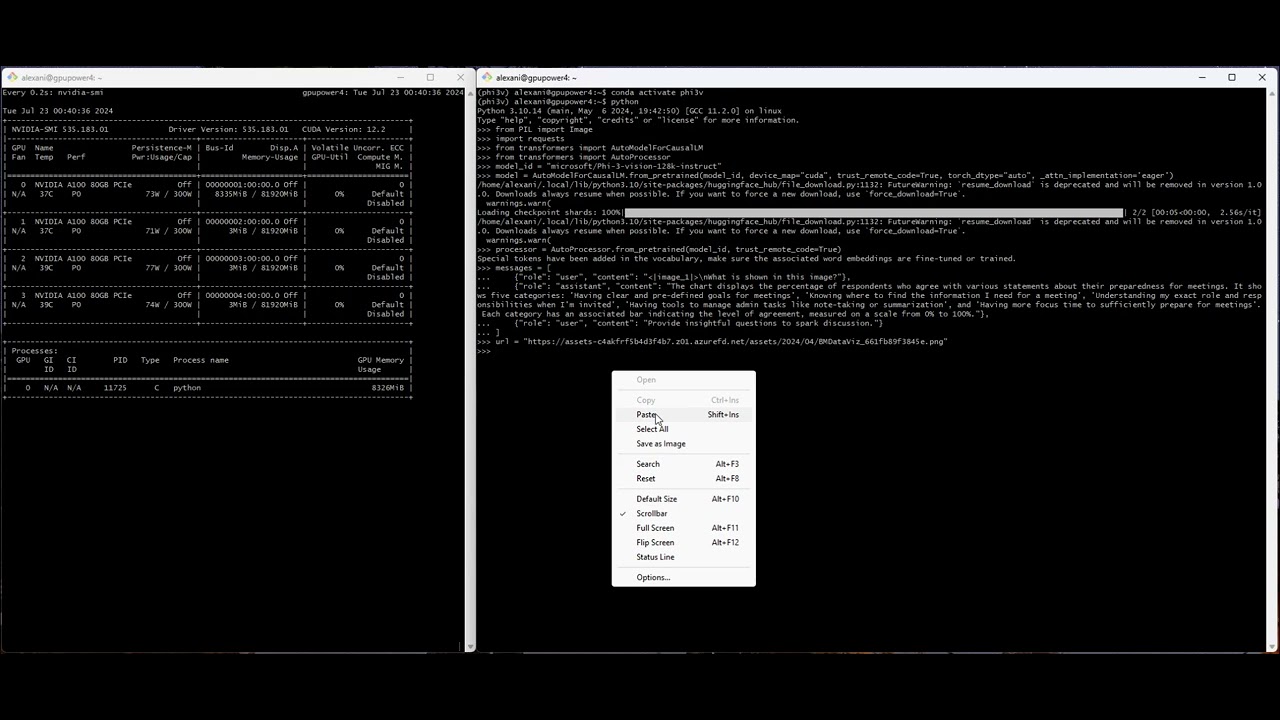 Inferencing on ootb microsoft multi modal slm phi3 vision on azure gpu
