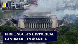 Inferno rips through historic post office building in Manila