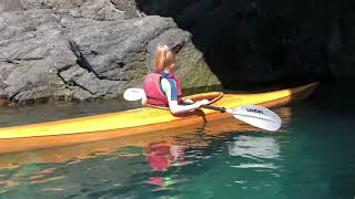 Santon gorge by sea kayak with my daughter phoebe