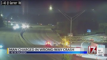 Man charged in wrong way crash on I-40 in Raleigh