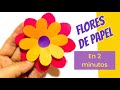 Como hacer flores de papel fáciles /Easy paper flowers /flores de papel en 2minutos!