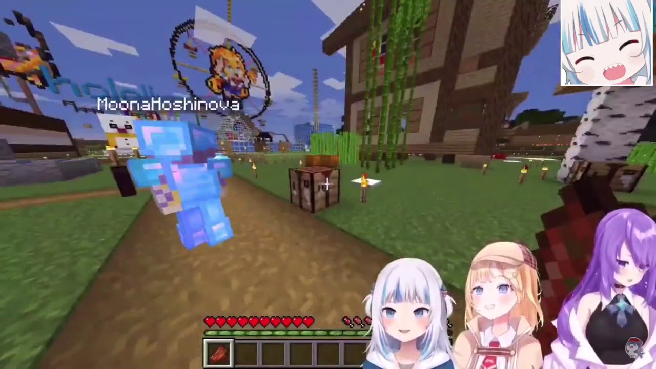 Gawr "Accidentally" kills aqua (minecraftJP server)