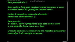 Como corrigir o erro Run time 75 path/file access error