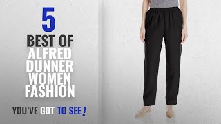 Alfred Dunner Women Fashion [2018 Best Sellers]: Alfred Dunner Women's Petite Average Pant, Black,