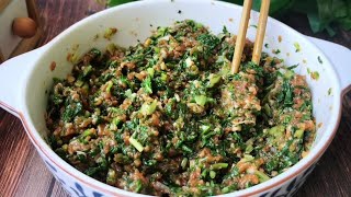 小白菜餃子餡這樣調太好吃了，小白菜的清香加上肉的鮮香美味 #美食 #做飯 #中餐 #家常菜 #菜譜
