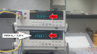 CMOS Inverter using CD4007 in a laboratory setting.