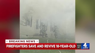 Firefighters save and revive 18-year-old