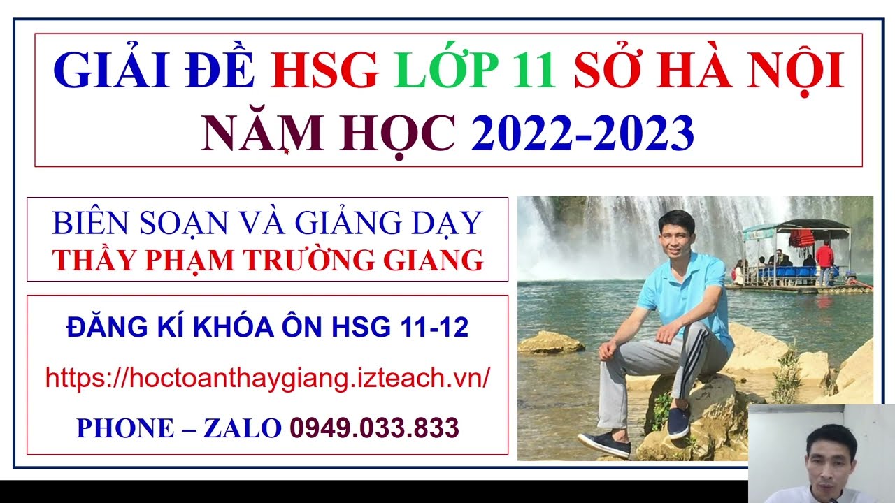Giải đề học sinh giỏi Toán 11 Hà Nội 2023 || Ôn thi HSG toán || Phạm Trường Giang ||
