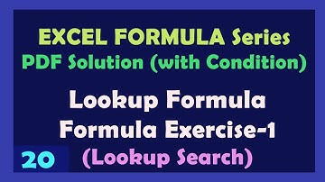 Lookup Search Formula - Formula  Exercise 1 -  Excel Formula PDF Solution series - Part -20