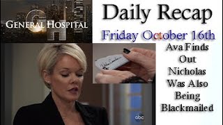 Daily Recap Friday Oct 16 General Hospital