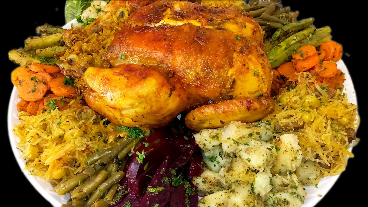 دجاج معمر بالشعرية الصينية ومحمر فالفرن سريع التحضير وروعة روعة في اللذة
