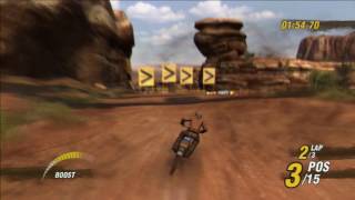 Moto X hitting the dirt jumps in motorstorm gameplay screenshot 5