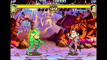 Merman Rikuo vs Morrigan (Hardest AI) - Darkstalkers