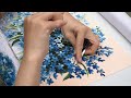 Embroidery by hand for a beautiful embroidery picture  embroidery art  blue phlox flowers pattern