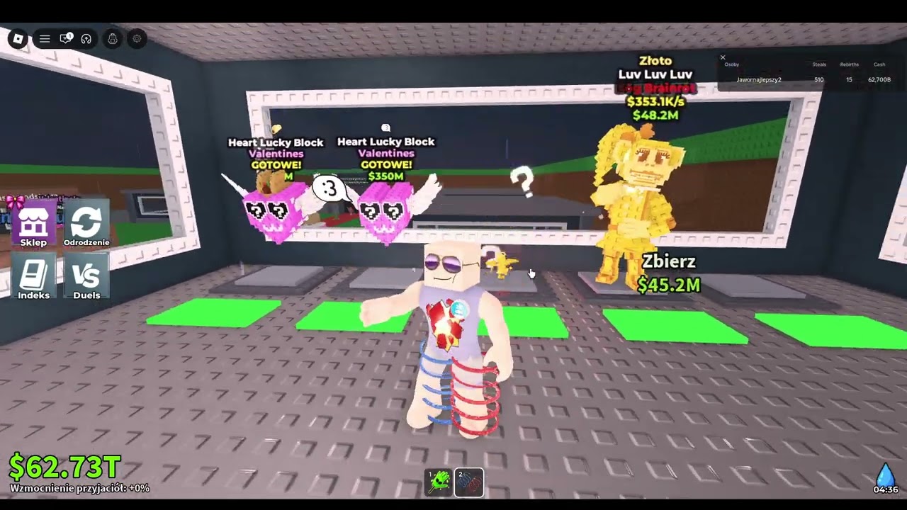 Otwieram 50 lucky block hart w steal a braniot