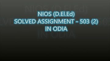 NIOS (D.El.Ed), Assignment - 503(2)