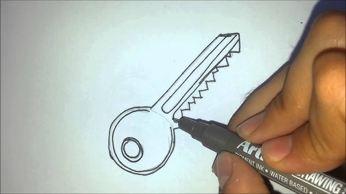 How To Draw A Key Step By Step Key Drawing Lesson Youtube