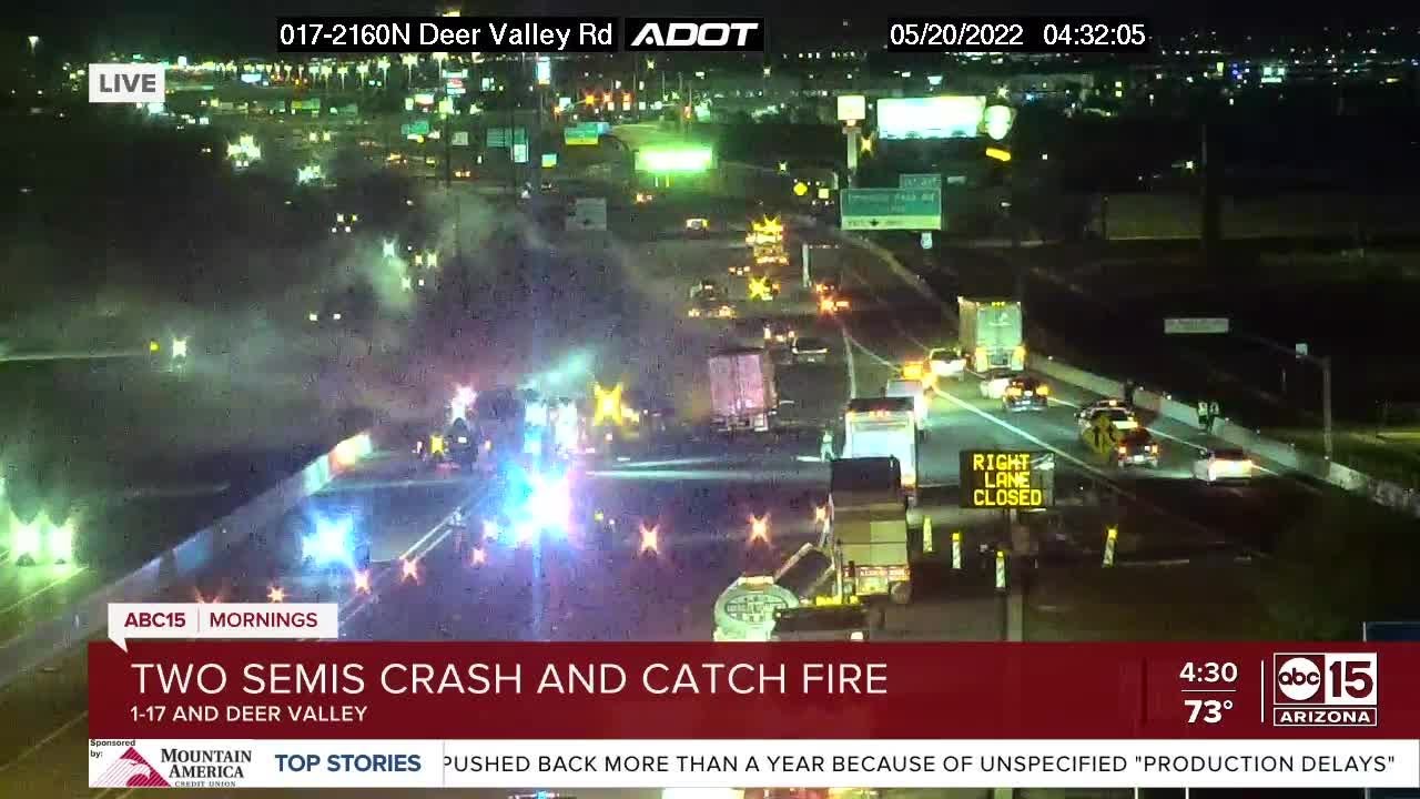 Fiery crash on I-17 near Deer Valley Road - YouTube