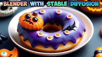 Blender with Stable Diffusion XL Tutorial - Halloween donuts - img2img
