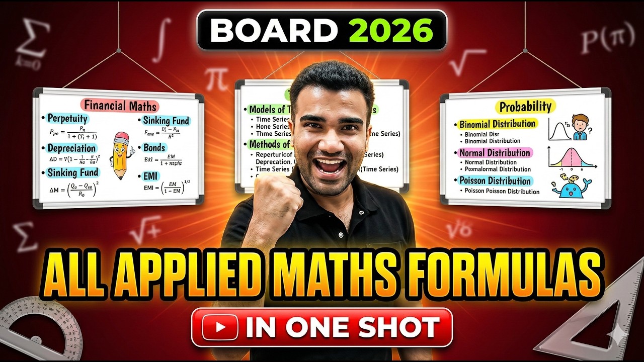 Class 12 Applied Maths All Formulas in 1 Shot Video || Class 12 Applied Mathematics 2026 Boards