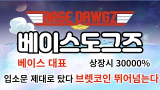 베이스대표 밈코인 사전판매 진행중! 베이스도그즈 코인 입소문 제대로 탔다 브렛코인 뛰어넘는다는 해외 전문가들의 의견까지 상장시 30000% 수익 재현 가능!