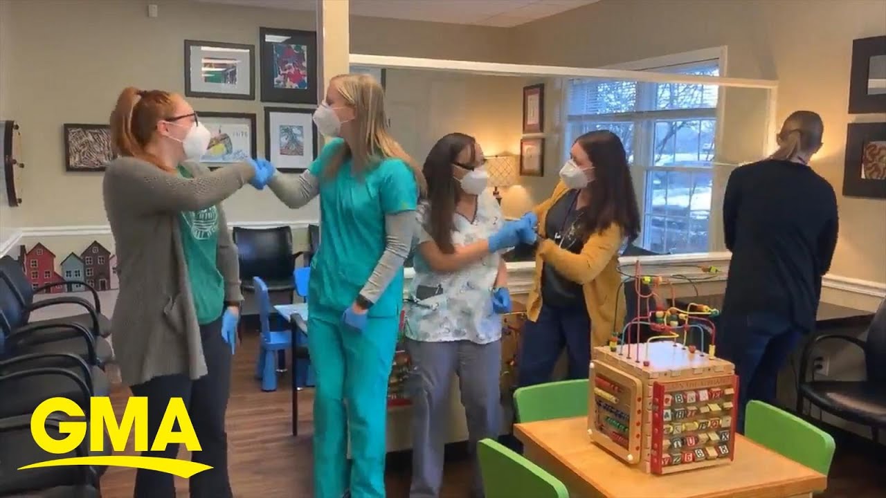 Nurses sing a 'Frozen 2' song while demonstrating coronavirus contact safety l GMA Digital