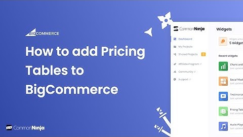 How to add Pricing Tables to BigCommerce