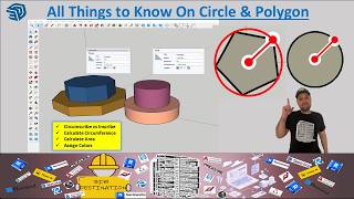SketchUp Circle & Polygon Tutorial | Sides, Segments, Radius, Area & Colors Fully Explained
