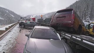I-70 reopens as drivers assess damage from 70-vehicle crash