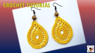 Easy Crochet Earrings for Beginners: Step-by-Step Tutorial | Teardrop shaped earrings