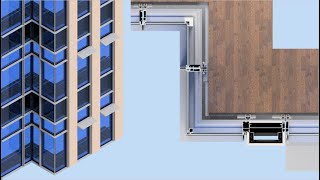 Unitized facade glass and stone Part2