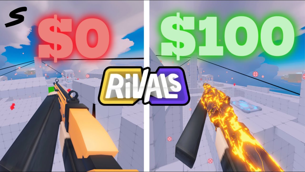 $0 VS $100 RIVALS LOADOUT - YouTube