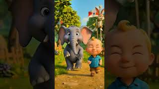 Elephant 🐘 &amp; Rabbit 🐰 Best Friends Story | Kids Learning Friendship ❤️ #shorts #nurseryrhymes