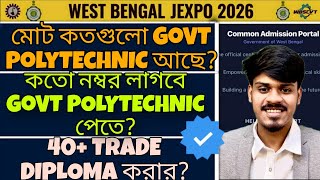 Jexpo 2026: কতগুলো Govt পলিটেকনিক আছে?কতগুলো Trade পড়ানো হয়? কত নম্বরে পাবে Govt Polytechnic কলেজ?