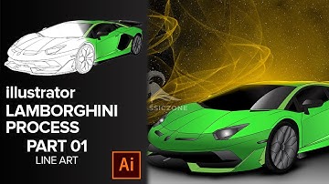 Adobe Illustrator Tutorial Lamborghini | Line Art | Part 01