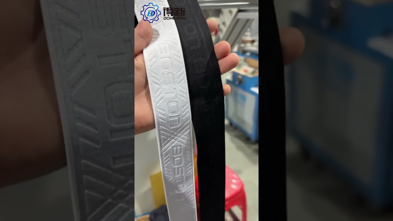 High frequency logo coating machine for elastic tape/webbing/ribbon