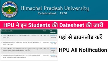 HPU Datesheet, HPU Notification Update, HPU News,