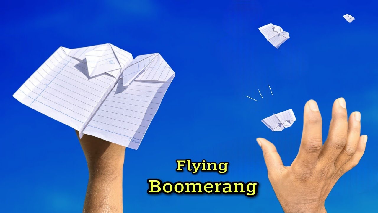flying notebook boomerang plane, how to make notebook fly plane, best ...