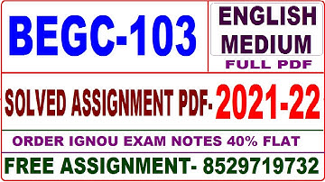 begc-103 solved assignment 2021-22 / begc 103 solved assignment  / begc 103 assignment in english